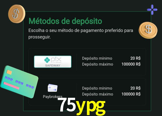 O cassino 75ypg oferece uma grande variedade de métodos de pagamento